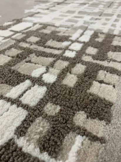 Alfombra para niños, alfombra ambiental tejida a mano de viscosa y bambú de lana