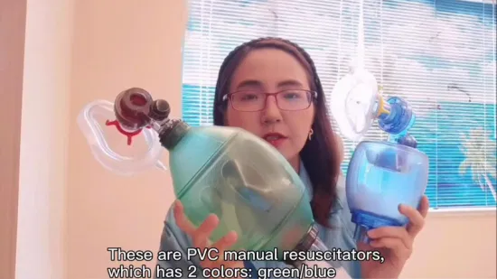 Resucitador manual de PVC PVC Ambu Bag Factory Resucitador manual de PVC para adultos, niños pediátricos, tamaño infantil, verde con CE, FDA