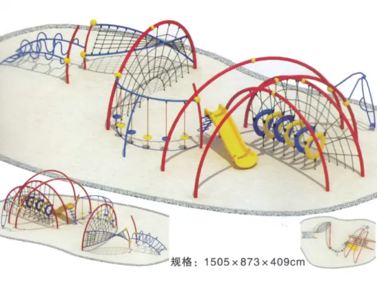 Estructura de escalada metálica para exteriores para niños.