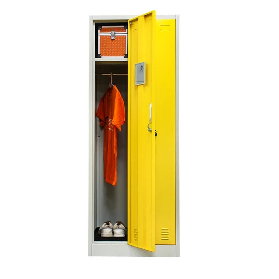 Armario de acero del personal del metal del gabinete de almacenamiento del uniforme del empleado del gimnasio del guardarropa doble amarillo